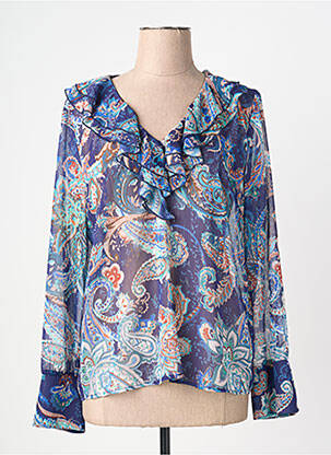 Blouse légère et transparente manches longues bleu LIU JO femme