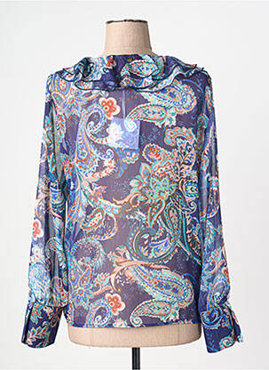 Blouse légère et transparente manches longues bleu LIU JO femme