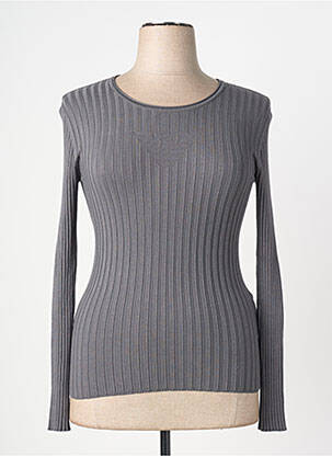 Pull stretch manches longues gris EMPORIO ARMANI femme