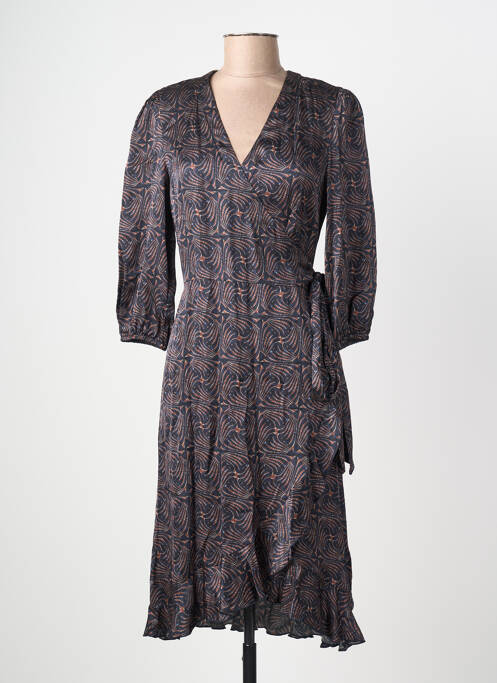 Robe mi-longue manches 3/4 manches 3/4 bleu SUMMUM femme
