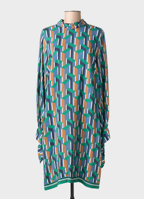Robe mi-longue coupe fluide manches longues vert RIVER WOODS femme