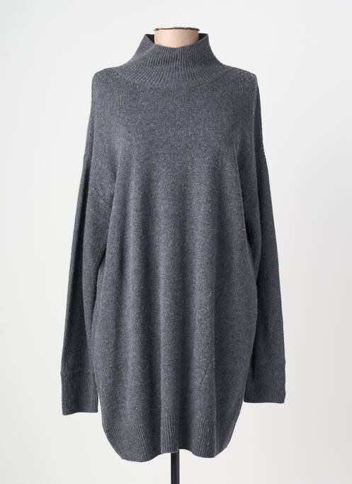 Robe pull tissage chiné manches longues gris BERENICE femme