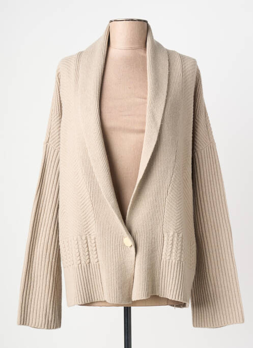 Gilet manches longues stretch beige ARMANI EXCHANGE femme