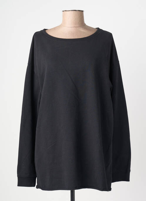 Sweat-shirt coupe over-size manches longues noir JUVIA femme