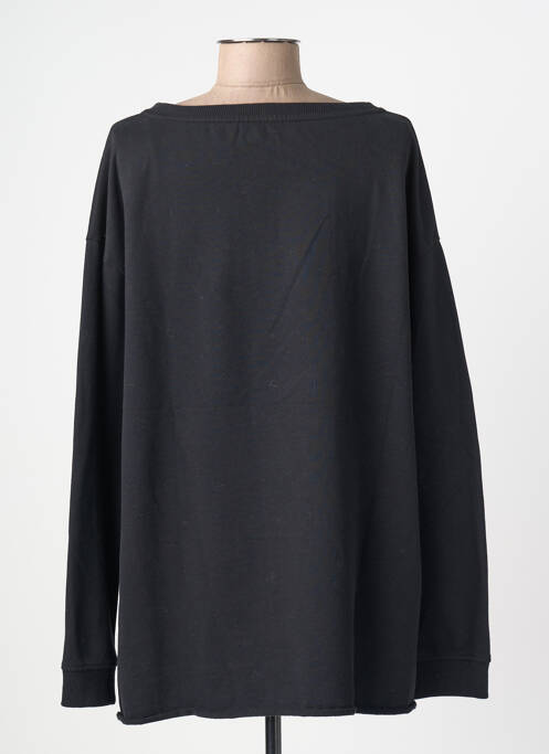 Sweat-shirt coupe over-size manches longues noir JUVIA femme