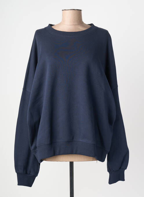 Sweat-shirt coupe over-size manches longues bleu SUMMUM femme