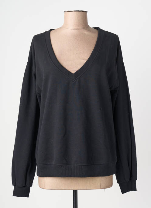 Sweat-shirt stretch manches longues noir JUVIA femme