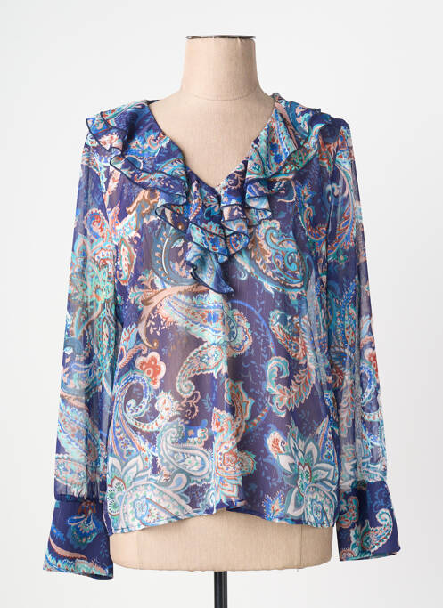 Blouse imprimé fleurs manches longues bleu LIU JO femme