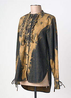 Tunique manches longues fermeture boutonnée sur le devant noir HIGH femme