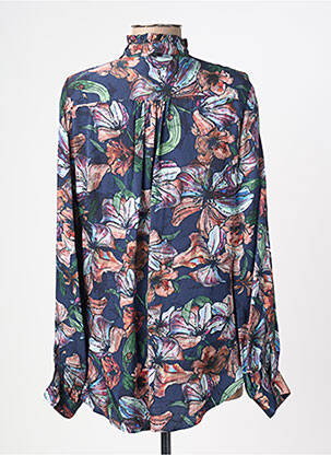 Chemisier imprimé fleurs manches longues bleu HIGH femme