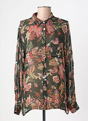Chemisier imprimé fleurs manches longues noir SUMMUM femme