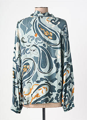 Blouse tissage popeline manches longues vert RIVER WOODS femme