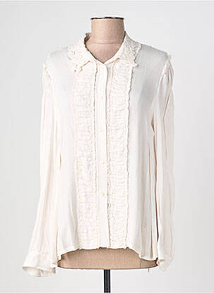 Chemisier tissage crêpe manches longues beige HIGH femme