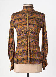 Top tissage jersey manches longues marron HIGH femme