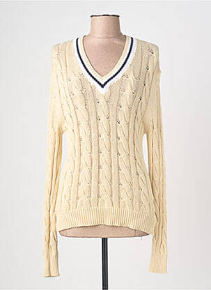 Pull col v manches longues beige SCAPA femme