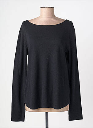 Pull col bateau manches longues noir JUVIA femme