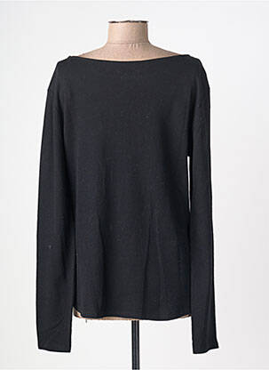 Pull col bateau manches longues noir JUVIA femme