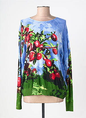 Pull stretch manches longues bleu HIGH femme