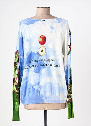 Pull stretch manches longues bleu HIGH femme