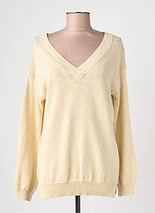Pull col v manches longues beige SCAPA femme