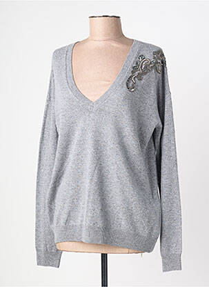Pull col v manches longues gris LIU JO femme