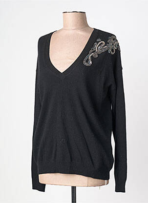Pull col v manches longues noir LIU JO femme