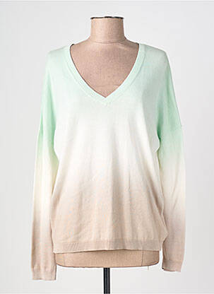 Pull col v manches longues vert MARC AUREL femme