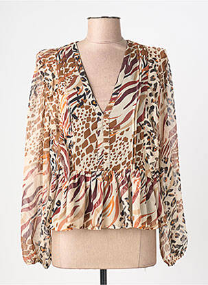 Blouse légère et transparente manches longues beige LIU JO femme