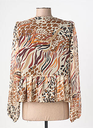 Blouse légère et transparente manches longues beige LIU JO femme