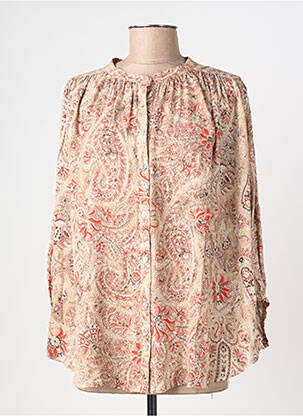 Chemisier col mao manches 3/4 beige SUMMUM femme