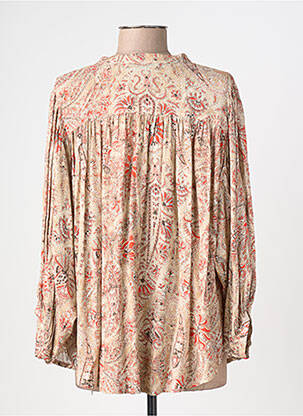 Chemisier col mao manches 3/4 beige SUMMUM femme