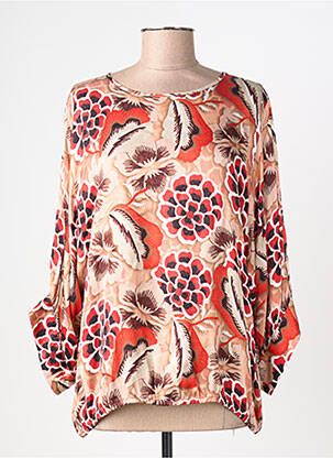 Blouse imprimé fleurs manches 3/4 orange SUMMUM femme