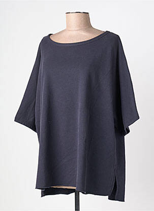Sweat-shirt coupe over-size manches 3/4 bleu JUVIA femme