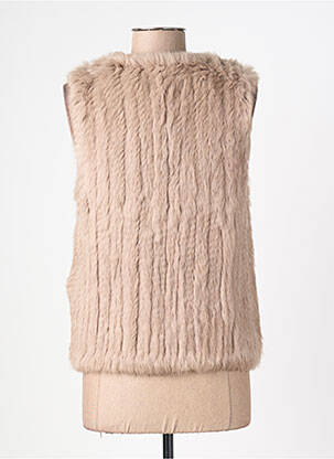 Gilet sans manche fourrure véritable marron OAKWOOD femme