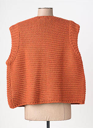 Gilet sans manche maille tricot orange STELLA FOREST femme