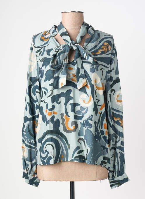 Blouse poignets boutonnés avec fente manches longues vert RIVER WOODS femme