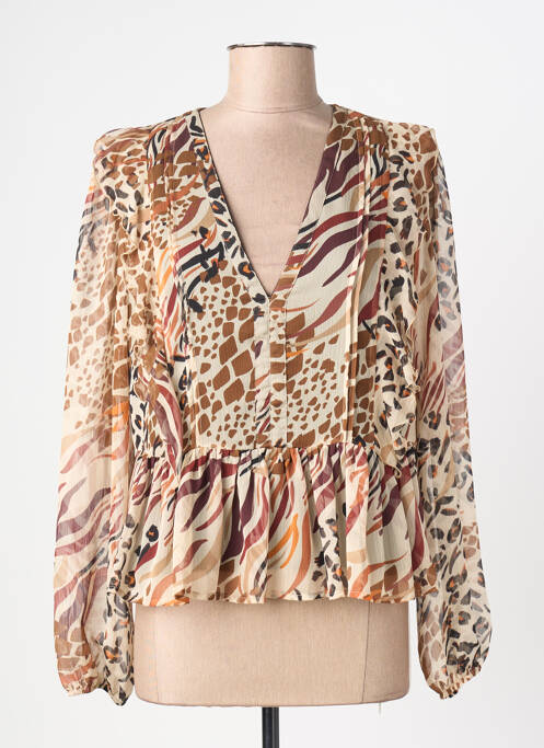 Blouse légère et transparente manches longues beige LIU JO femme