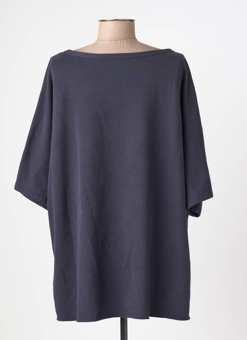 Sweat-shirt coupe over-size manches 3/4 bleu JUVIA femme