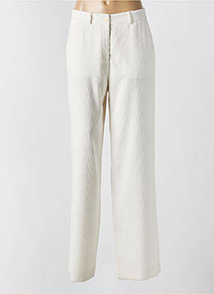 Pantalon droit stretch taille haute beige SCAPA femme