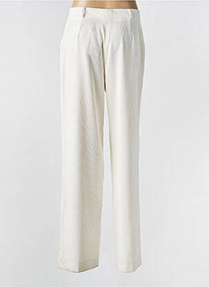 Pantalon droit stretch taille haute beige SCAPA femme