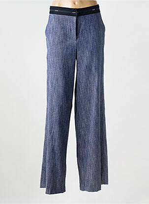 Pantalon flare fermeture zippée sous rabat avec crochet taille normale bleu LIU JO femme