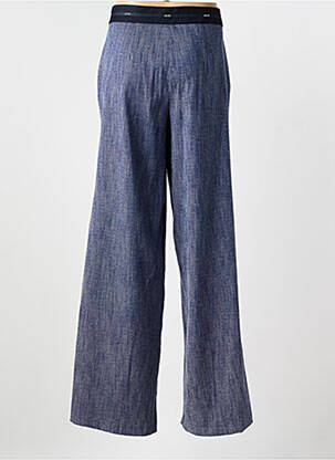 Pantalon flare fermeture zippée sous rabat avec crochet taille normale bleu LIU JO femme