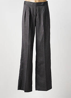 Pantalon flare fermeture zippée sous rabat avec crochet taille haute gris LIU JO femme