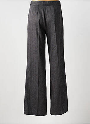 Pantalon flare fermeture zippée sous rabat avec crochet taille haute gris LIU JO femme