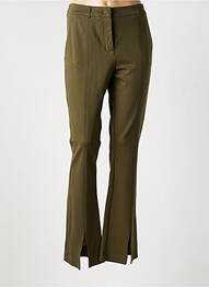 Pantalon chino fermeture zippée sous rabat avec crochet taille normale vert SUMMUM femme