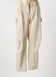Pantalon cargo coupe droite taille normale beige PLEASE femme