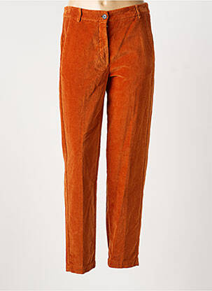 Pantalon chino fermeture zippée sous rabat boutonné taille normale orange HARTFORD femme