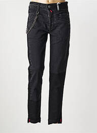 Jeans coupe slim stretch taille haute noir HIGH femme