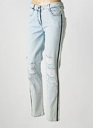 Jeans coupe slim effet usé délavé taille normale bleu MARC AUREL femme