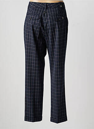 Pantalon droit tissage crêpe taille haute bleu HIGH femme